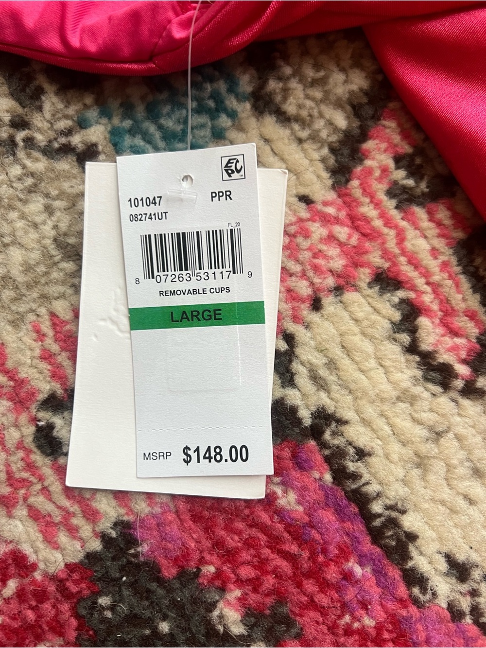 NWT Becca Coral One-Piece Swimsuit with Macramé Details - Picture 4 of 4
